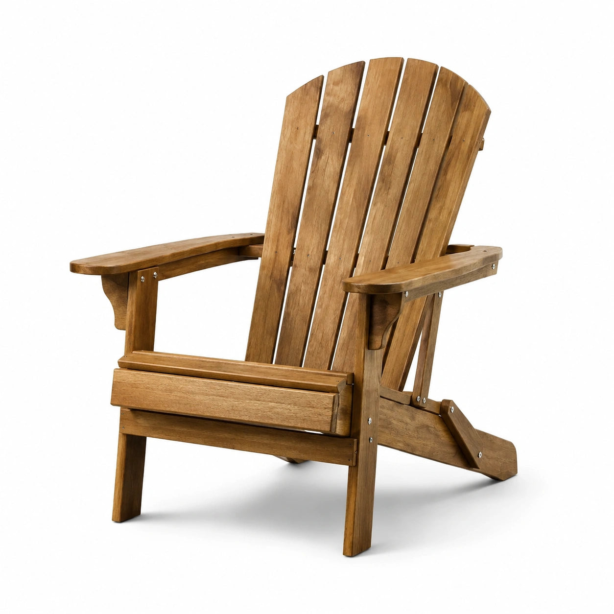 Sedia Adirondack in legno massello di acacia marrone per esterni