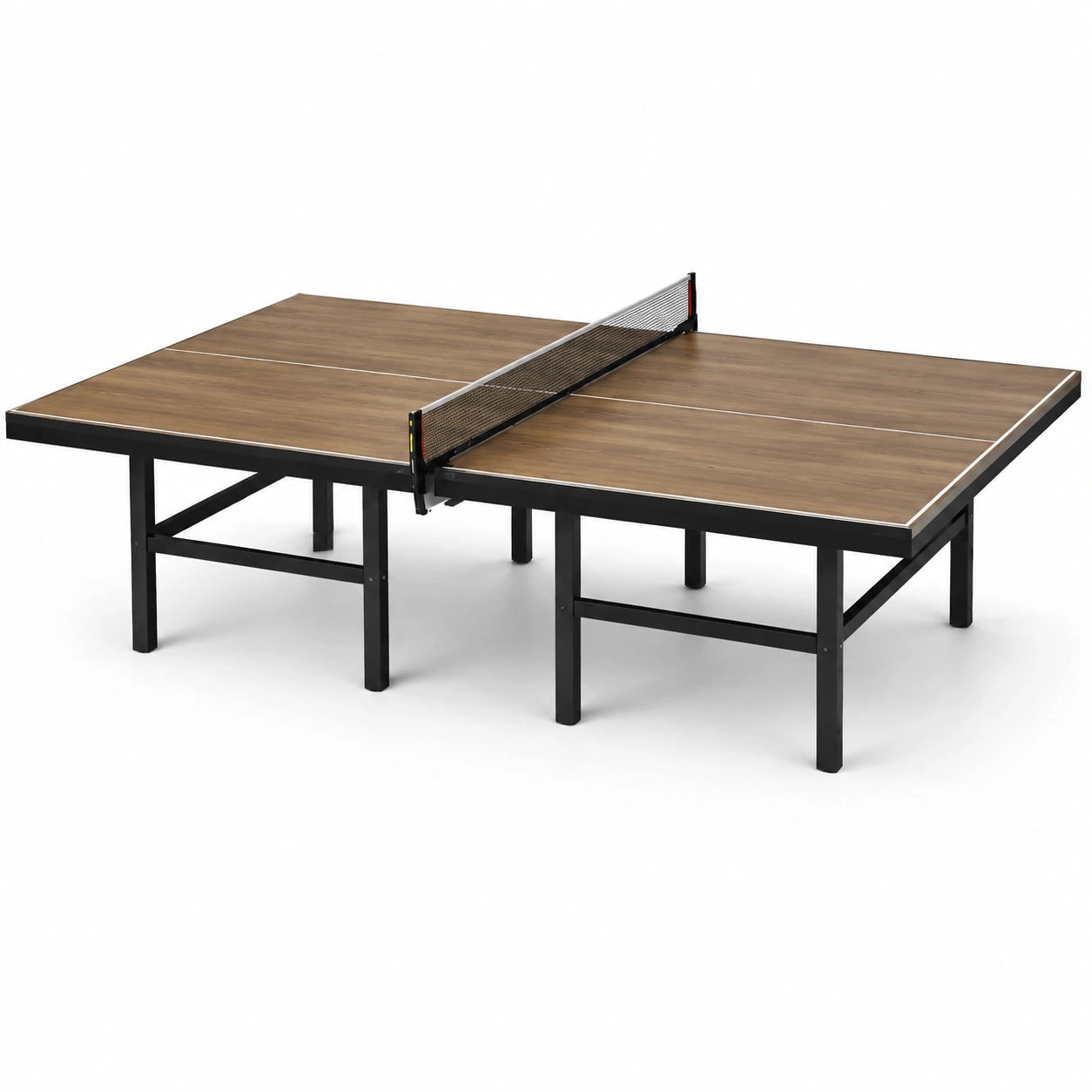 Tavolo da ping pong in legno e metallo 274x152.5x76 cm marrone e nero