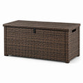 Baule in polyrattan marrone con interno impermeabile