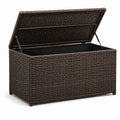 Cassapanca in rattan sintetico marrone 120x50x60 cm