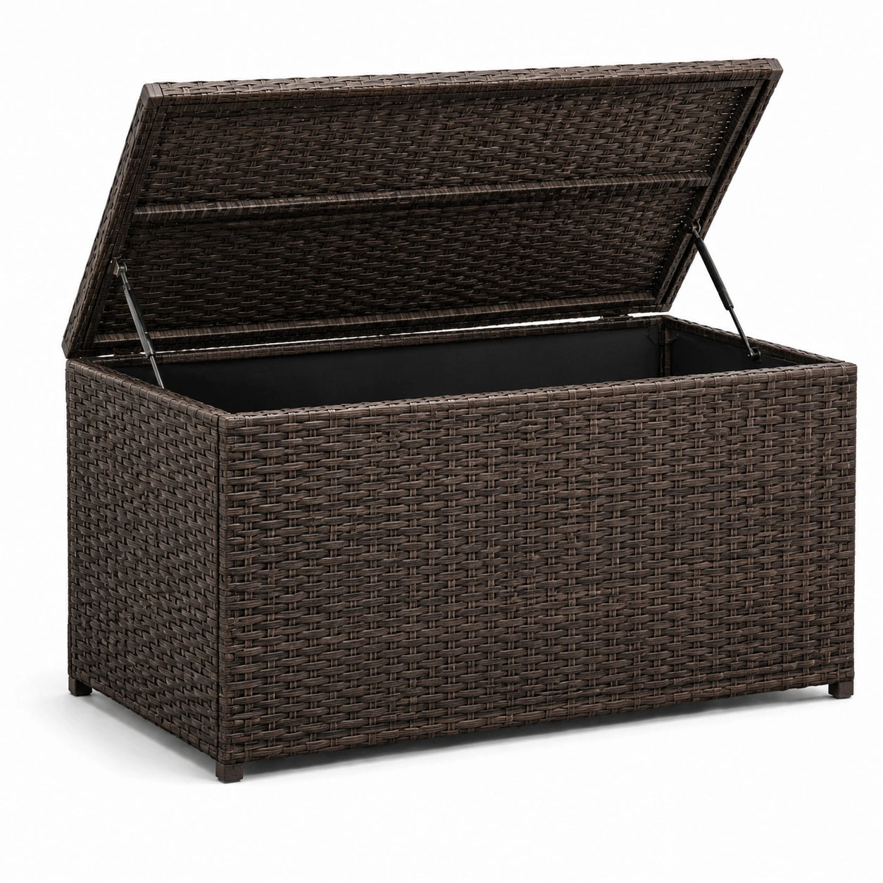Cassapanca in rattan sintetico marrone 120x50x60 cm