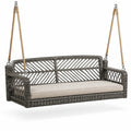 Dondolo da veranda in rattan sintetico con cuscino in poliestere