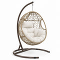 Poltrona sospesa in rattan con cuscino in poliestere e struttura in acciaio, Ø 95 cm
